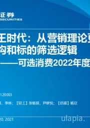 可选消费2022年度投资策略：营销为王时代：从营销理论更迭看框架思维重构和标的筛选逻辑