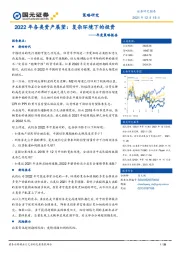 年度策略报告：2022年各类资产展望：复杂环境下的投资