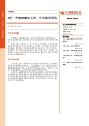 午盘解读：A股三大指数集体下跌，中药概念领涨