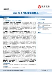 2022年1月配置策略精选