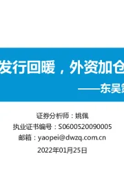 东吴策略·市场温度计：公募发行回暖，外资加仓金融