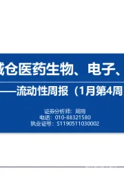 流动性周报（1月第4周）：内外资减仓医药生物、电子、电力设备