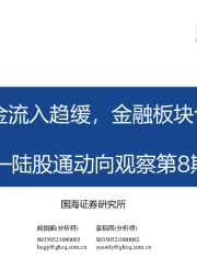 陆股通动向观察第8期：北向资金流入趋缓，金融板块仓位提升