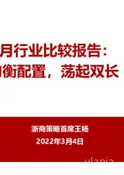 3月行业比较报告：均衡配置，荡起双长