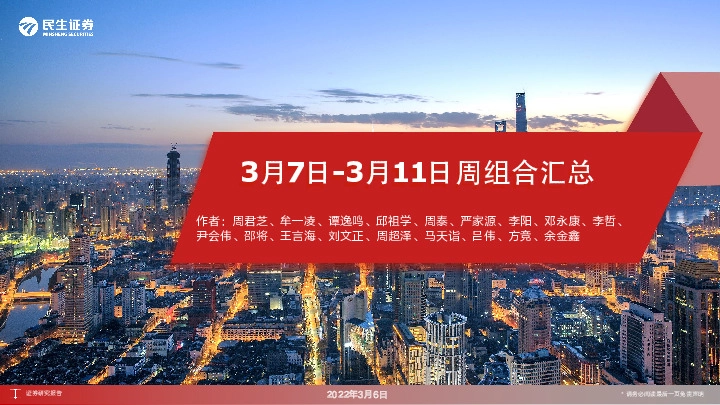 3月7日-3月11日周组合汇总