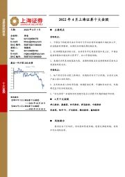 2022年4月上海证券十大金股