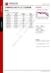 【国联研究】2022年5月十大金股推荐