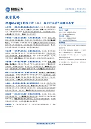 21Q4&22Q1财报分析（二）：细分行业景气梳理与展望