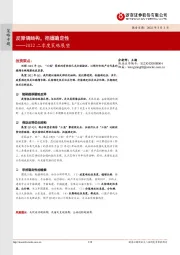 2022二季度策略展望：反弹调结构，把握确定性