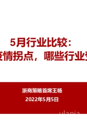 5月行业比较：上海疫情拐点，哪些行业受益？
