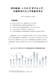 清科数据：4月共39家中企上市，机械制造行业上市数量居首位