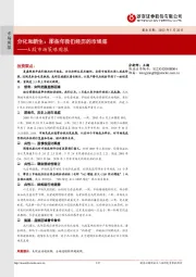 A股市场策略周报：分化和新生：那些年我们经历的市场底