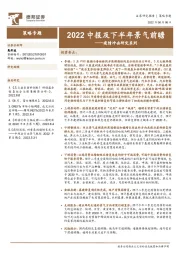 疫情冲击研究系列：2022中报及下半年景气前瞻