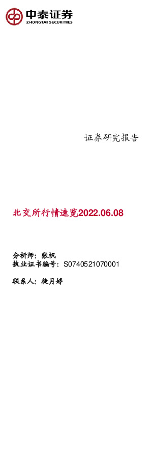 北交所行情速览