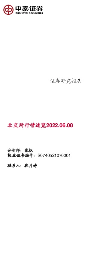 北交所行情速览