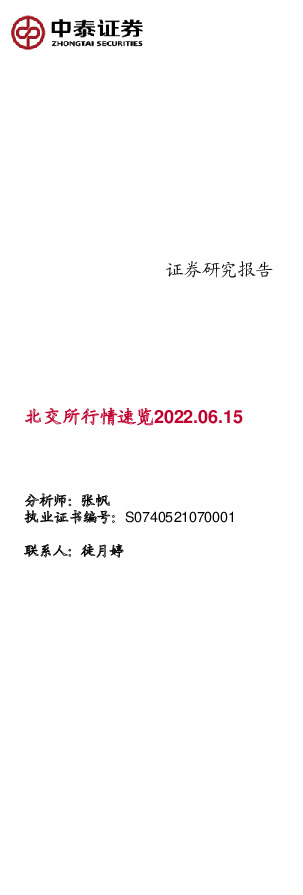 北交所行情速览