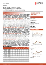 钢铁/煤炭/有色行业2022年中期投资策略：需求恢复进程主导下半年投资机会