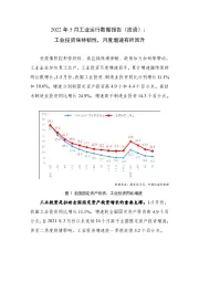 2022年5月工业运行数据报告（投资）：工业投资保持韧性，月度增速有所回升