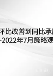 2022年7月策略观点：从环比改善到同比承压