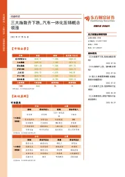 收盘综述：三大指数齐下跌，汽车一体化压铸概念领涨