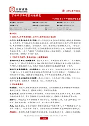 2022年下半年投资策略报告：下半年市场有望延续修复