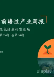 绿色能源与前瞻性产业周报2022年第25期总第34期：国内统一绿色债券标准落地