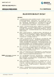 消费品涨价专题分析报告：谁在原材料价格扰动中更受益？