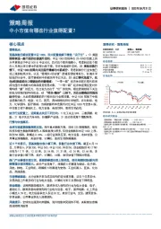 策略周报：中小市值有哪些行业值得配置？