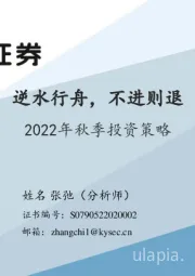 2022年秋季投资策略：逆水行舟，不进则退