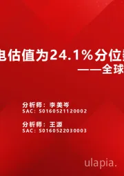 全球估值观察系列十九：家电估值为24.1%分位数