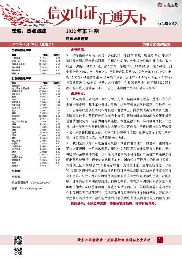 热点跟踪2022年第74期：连续地量盘整