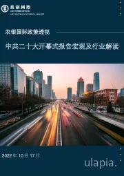 政策透视:中共二十大开幕式报告宏观及行业解读