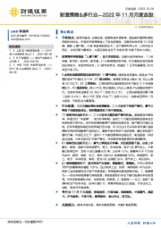 财通策略&多行业：2022年11月月度金股