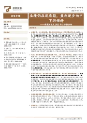 深挖财报之2022年三季报分析：业绩仍在筑底期，盈利逐步向中下游倾斜