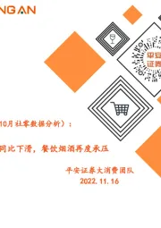 社零看景气（10月社零数据分析）：10月社零总额同比下滑，餐饮烟酒再度承压