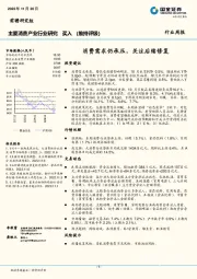 主要消费产业行业研究：消费需求仍承压，关注后续修复