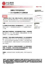 2023年度消费电子行业策略报告：消费电子何时迎来拐点？