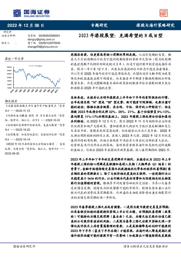 2023年港股展望：充满希望的N或M型