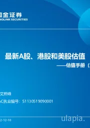 估值手册：最新A股、港股和美股估值