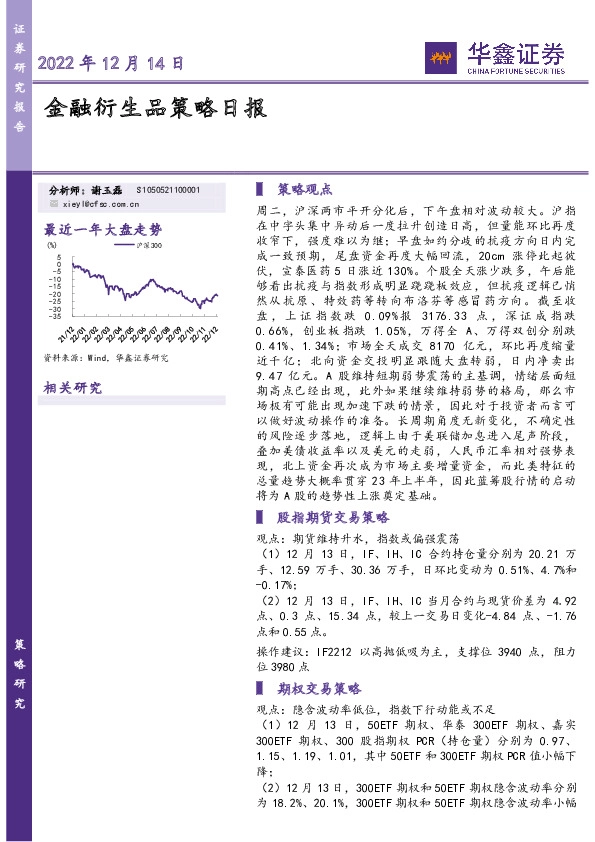 金融衍生品策略日报