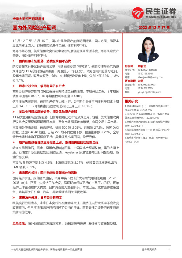 全球大类资产跟踪周报：国内外风险资产回调