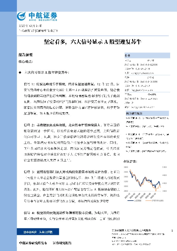 策略点评：坚定看多，六大信号显示A股望迎复苏牛