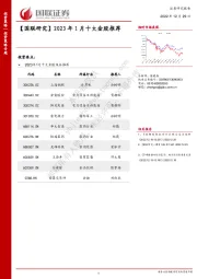【国联研究】2023年1月十大金股推荐