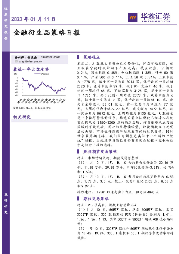 金融衍生品策略日报