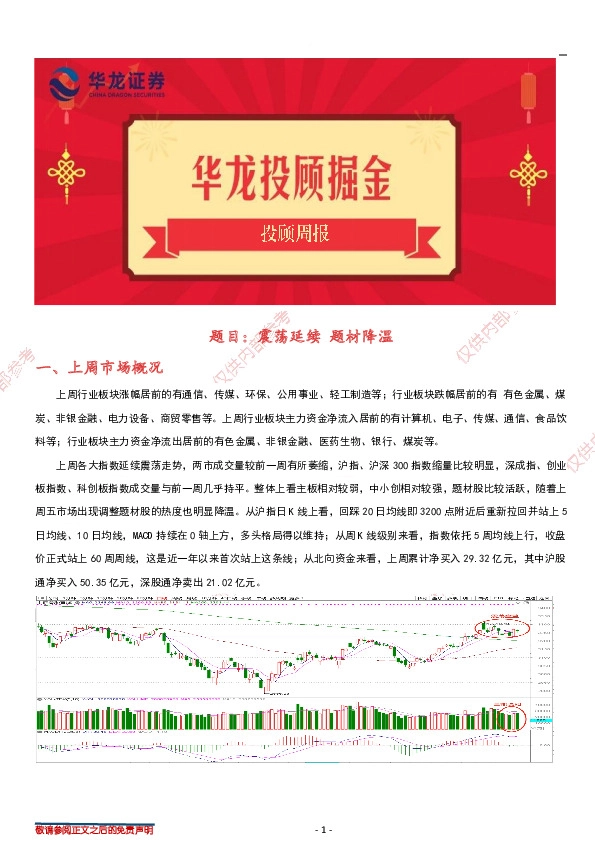 投顾周报：震荡延续 题材降温