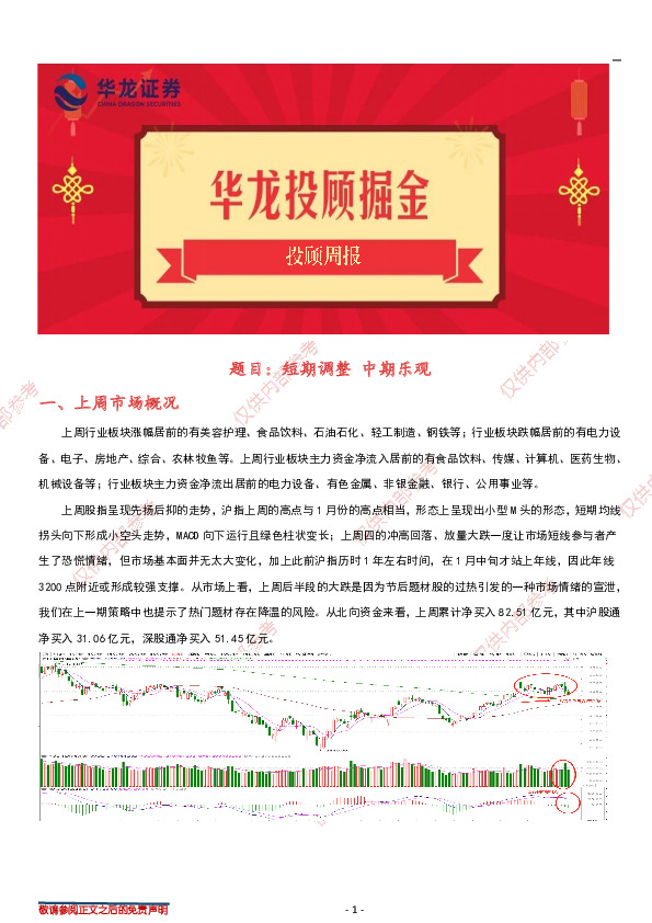 投顾周报：短期调整 中期乐观