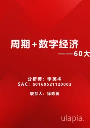 60大细分景气趋势分析五：周期+数字经济