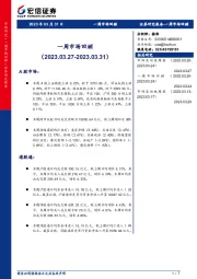 一周市场回顾