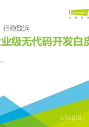 中国企业级无代码开发白皮书：价值着陆，行稳致远