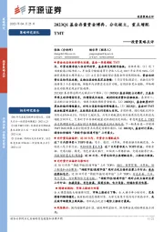 投资策略点评：2023Q1基金存量资金博弈、分化较大，重点增配TMT